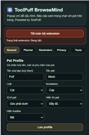 Quy trình cài đặt BrowseMind
